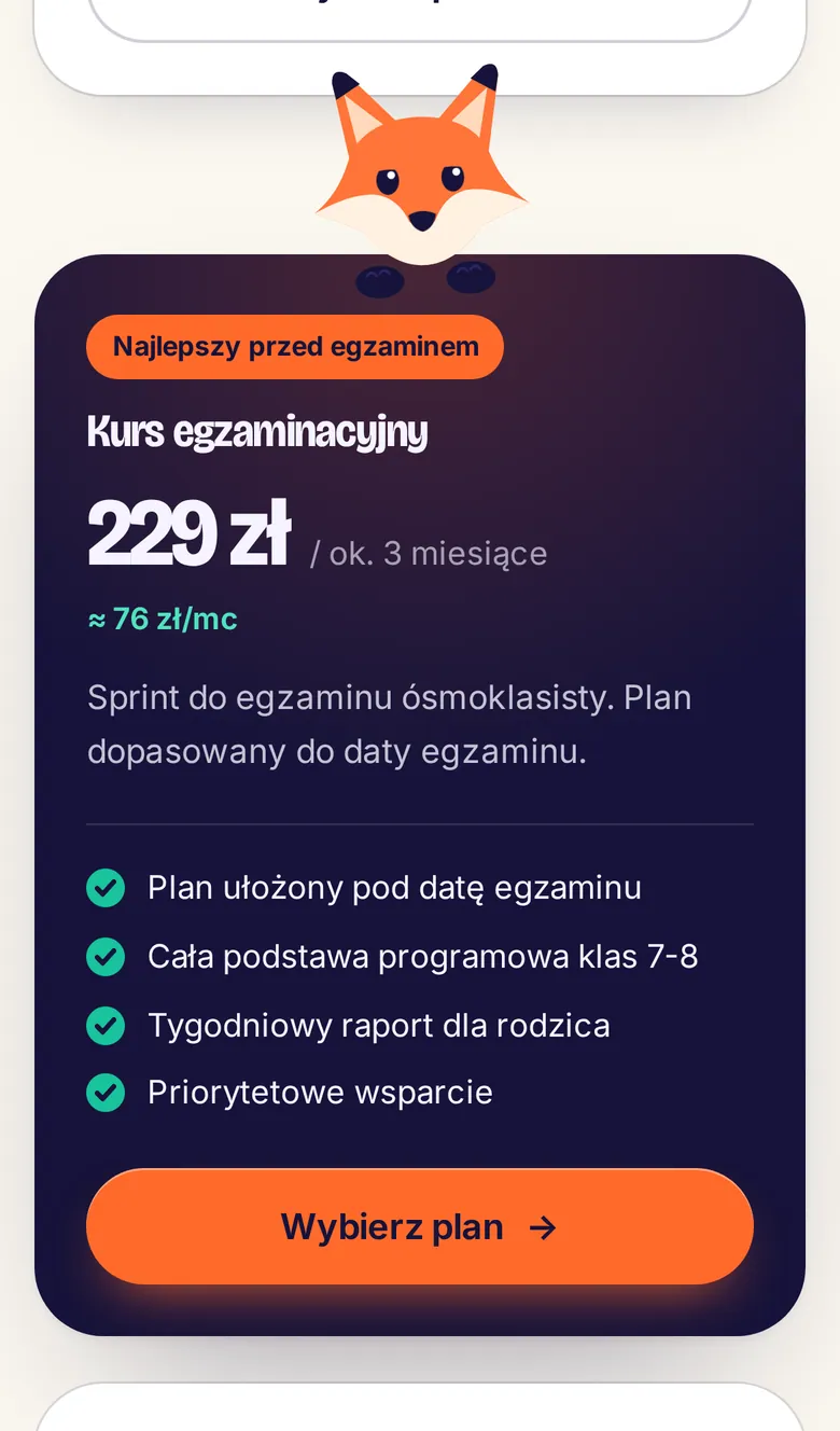 Skupia na telefonie: plan Kurs egzaminacyjny za 229 zł