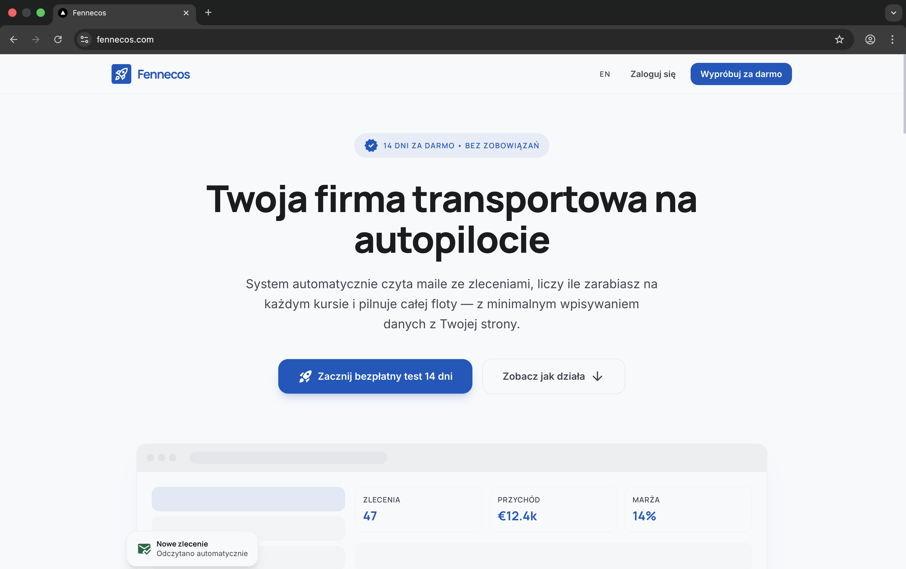 Fennecos – automatyzacja firmy transportowej