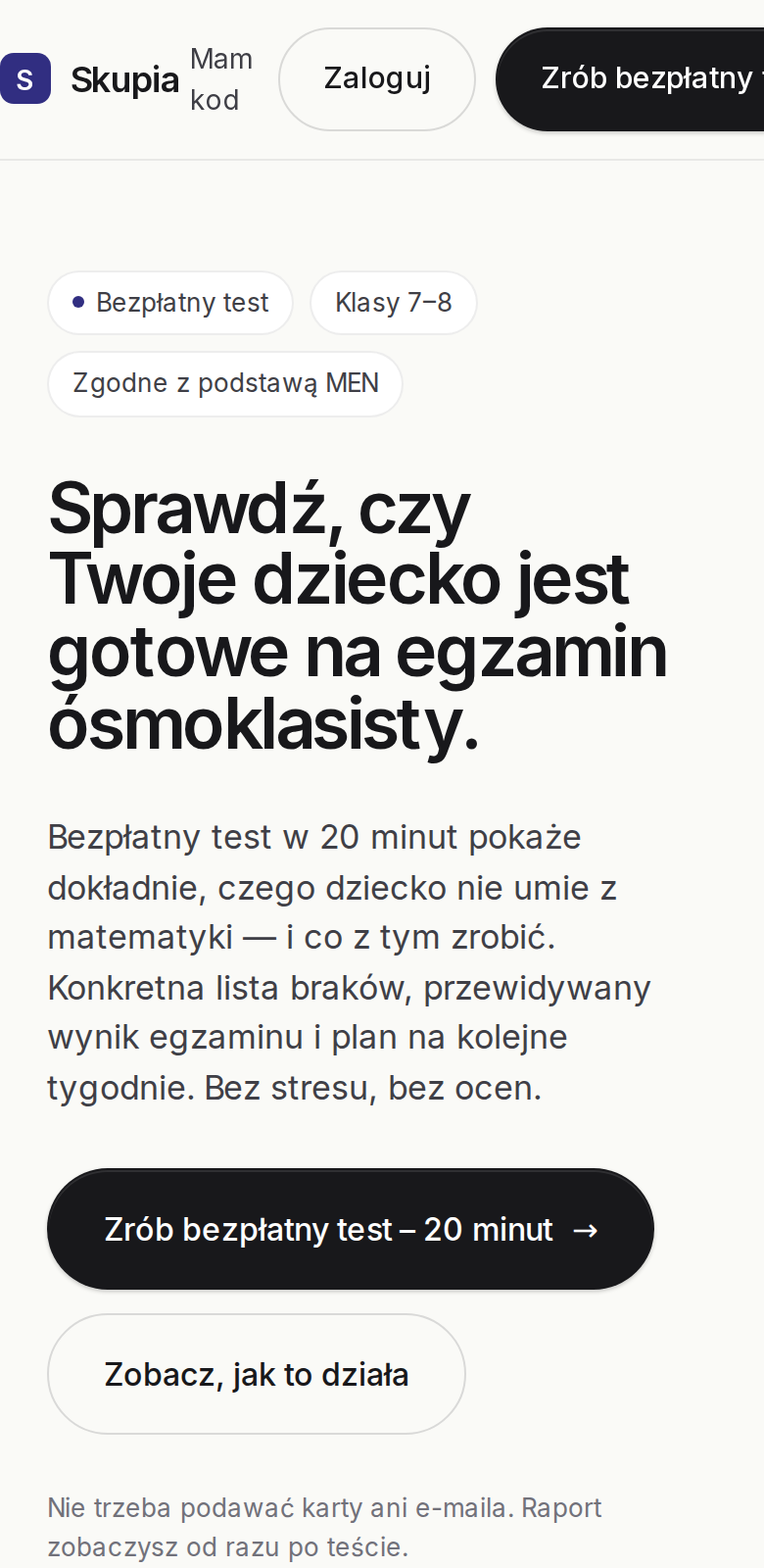 Skupia – responsywny widok mobilny platformy